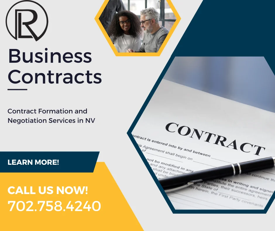 Raich Law PLLC graphic: Business Contracts, contract formation and negotiation services in NV