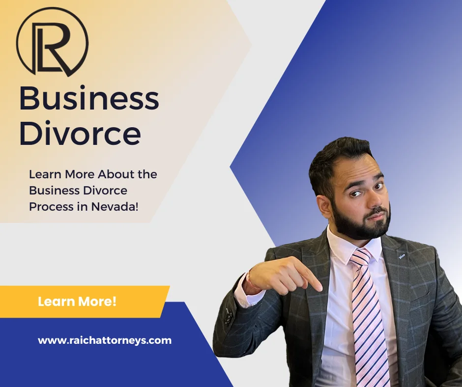 Raich Law PLLC graphic: business divorce in Nevada